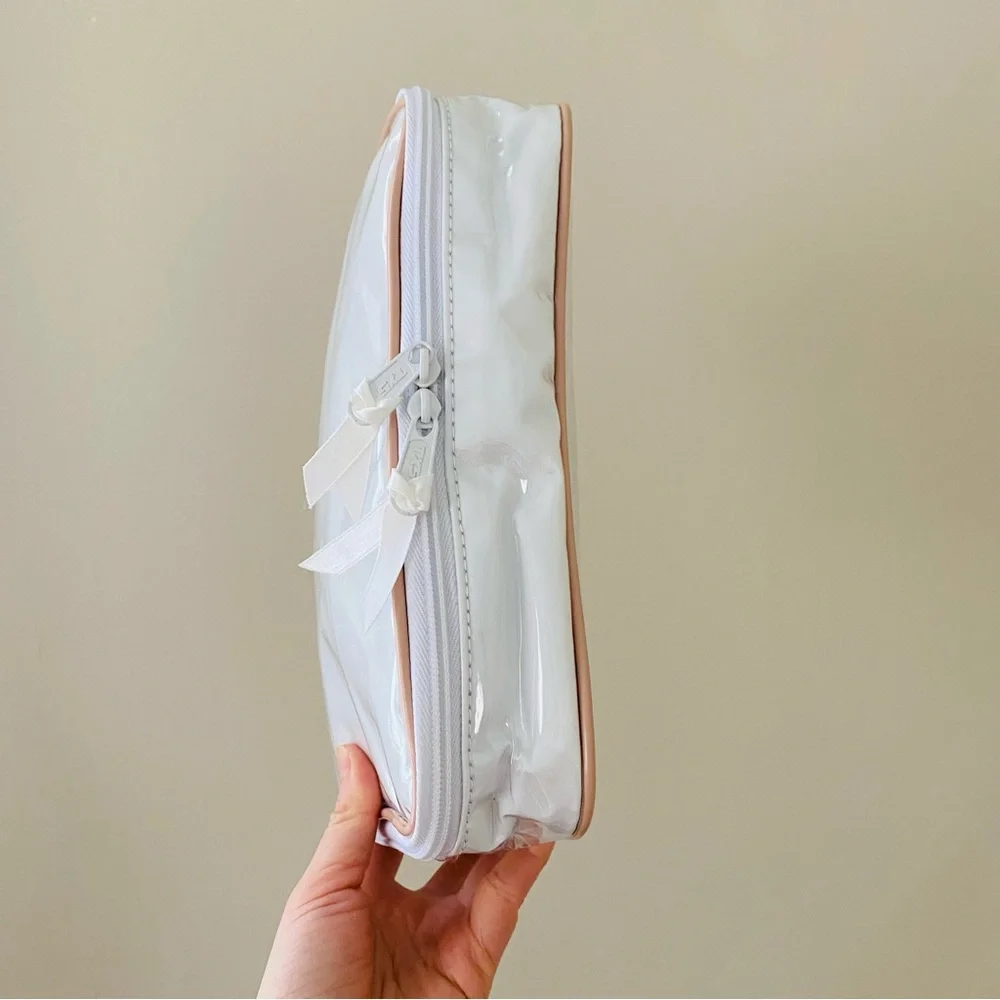 Christian Dior White Vinyl PVC Makeup Pouch Cosmetic Organizing Bag
